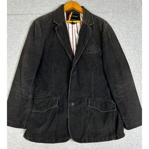 VTG Fink Corduroy Blazer Mens XL Brown Y2K Two Button Striped Lining Jacket Coat